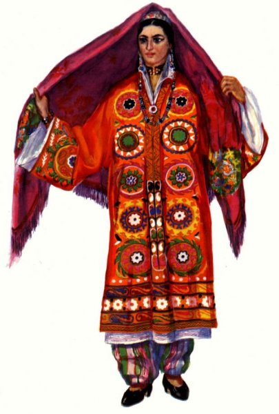 Куклы в народных костюмах №56 Кукла в таджикском свадебном костюме