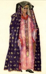 Старинный выходной костюм молодой женщины из Бухары