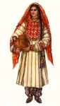 Старинный костюм девушки из Дарваза (Горный Таджикистан)